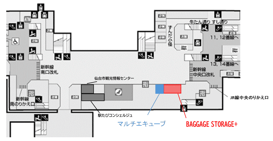仙台駅3階位置図