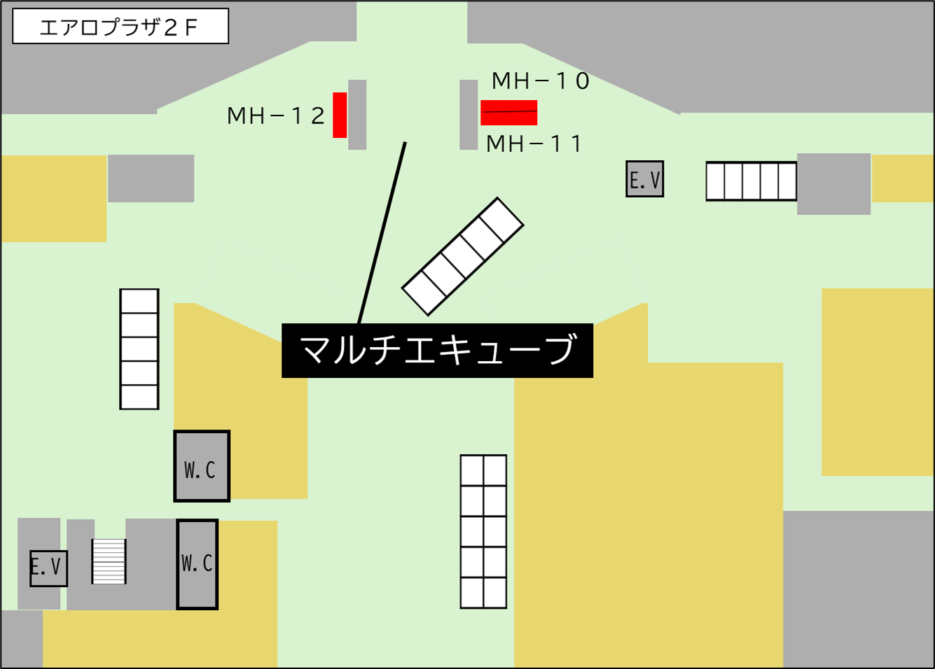 エアロプラザ　２階中央 T2連絡バスのりば側・ホテル日航関西空港側